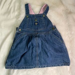 Oshkosh Fully Lined Denim Jumper Dress Size 18 Months